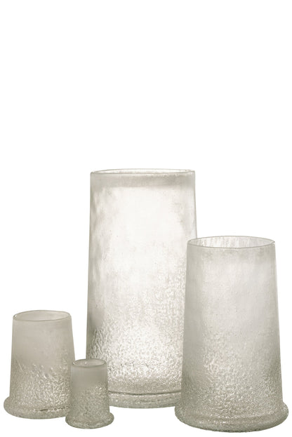 Windlicht Suiker Glas Wit Extra Large