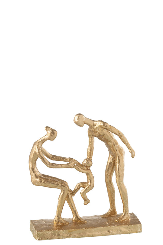 Family Holding Child Resin Gold