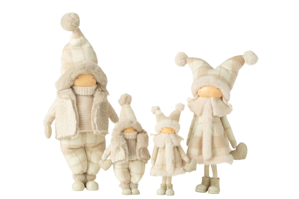 Boy+Girl Winter Heart Resin Beige Large Assortment Of 2