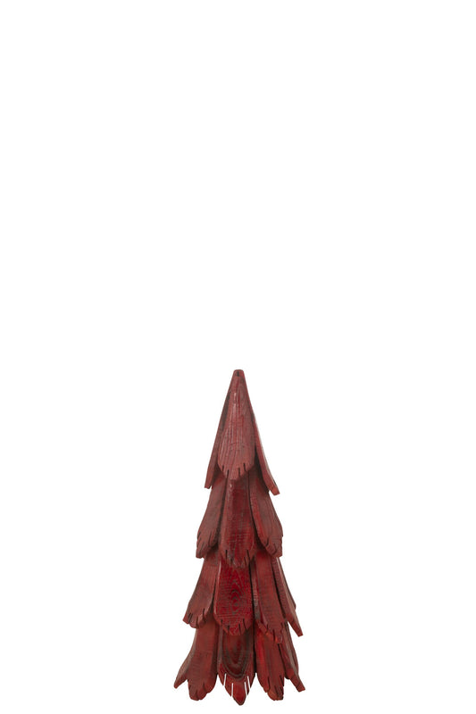 Christmas Tree Pieces Wood Red Small
