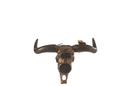 Skull Ox Butterfly Resin Brown/Gold Small