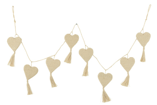 Garland Heart Jute Cream