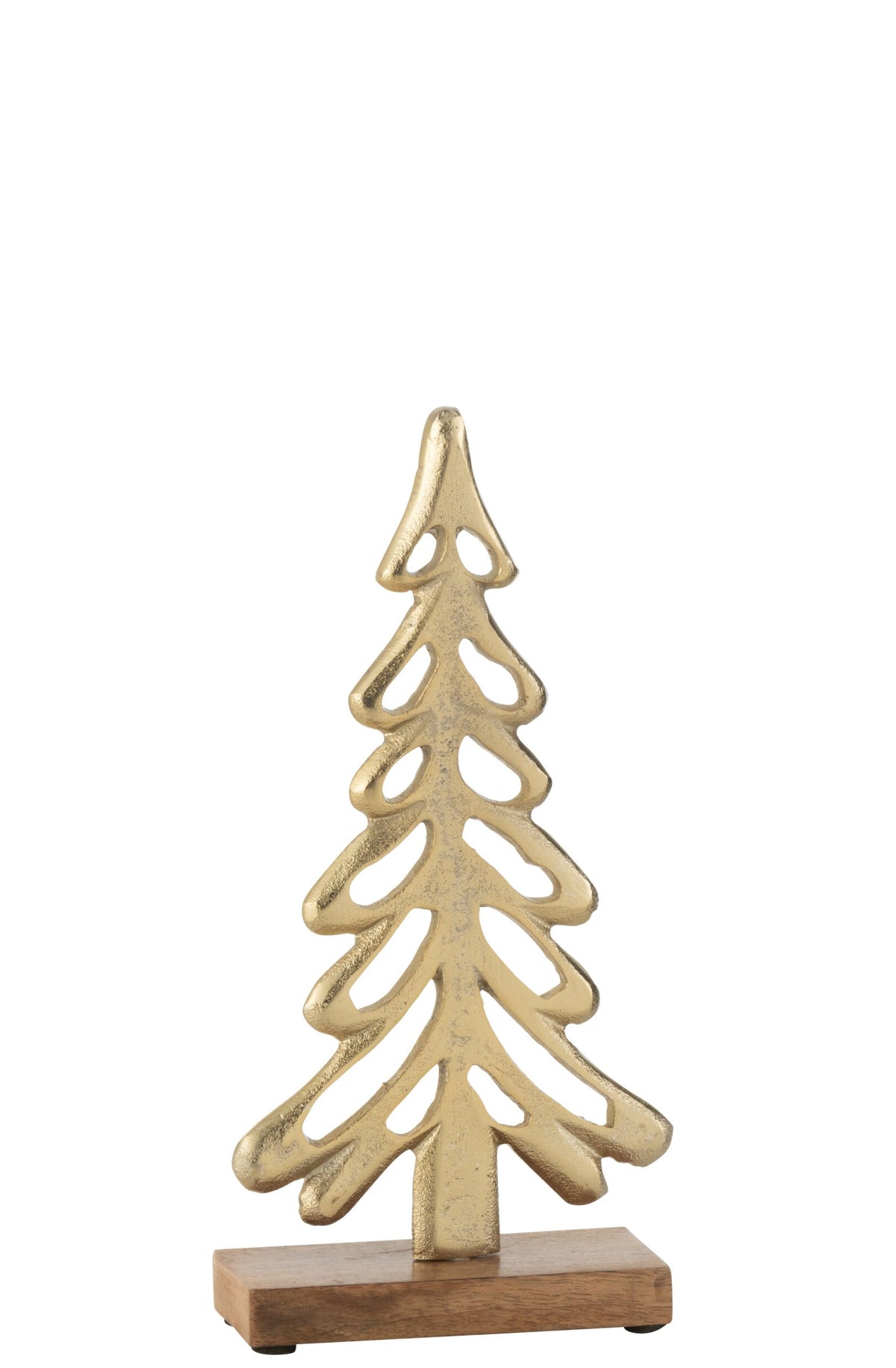 Tree On Base Aluminium/Wood Gold Large