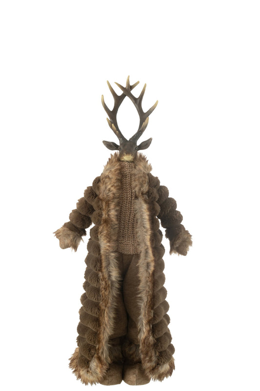 Deer Standing Coat Resin/Textile Brown Small