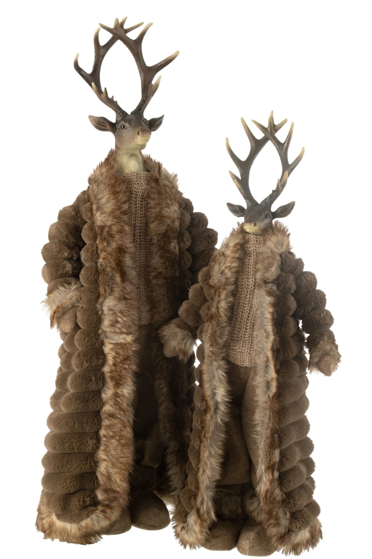 Deer Standing Coat Resin/Textile Brown Large