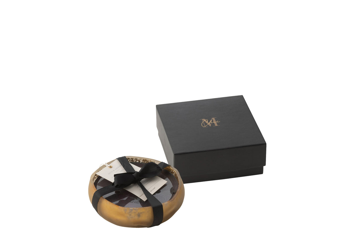 Geurkaars M-Chic Glas Goud/Zwart Small-15u