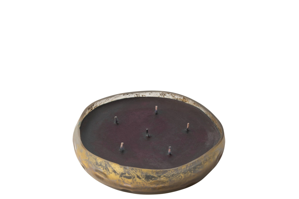 Geurkaars M-Chic Glas Goud/Zwart Medium-20u
