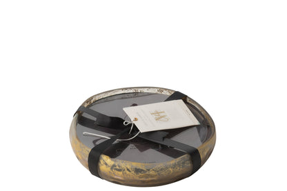 Geurkaars M-Chic Glas Goud/Zwart Medium-20u