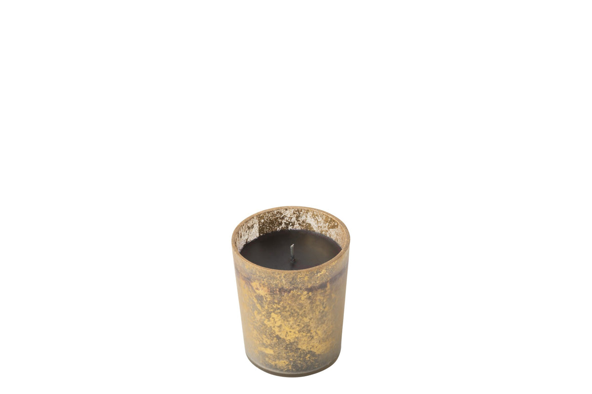 Geurkaars M-Chic Glas Goud/Zwart Small-48u
