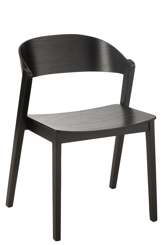 Chair Laga Oak Wood/Plywood Black