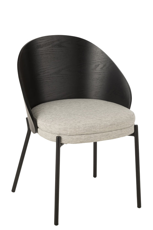 Chair Lone Ply Wood/Metal Black/Grey