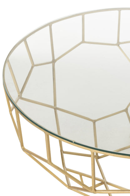 Table Moza Metal/Glass Gold
