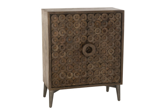 Cabinet 2 Doors Mango Wood/Mdf Brown