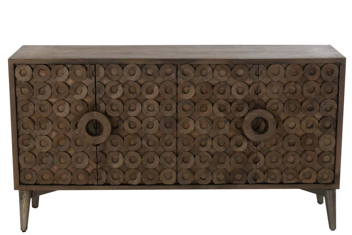 Buffet 4 Doors Mango Wood/Mdf Brown