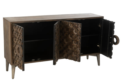 Buffet 4 Doors Mango Wood/Mdf Brown