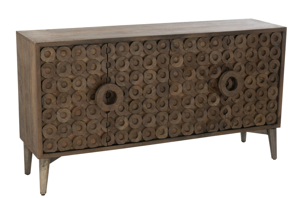 Buffet 4 Doors Mango Wood/Mdf Brown