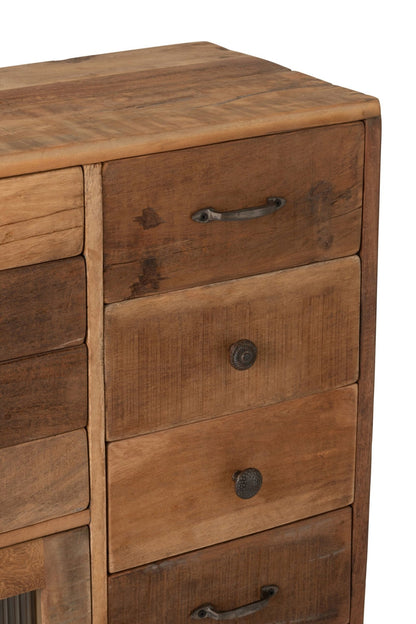 Shelf Retro Recylced Wood/Glass Natural