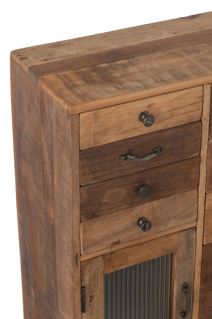 Shelf Retro Recylced Wood/Glass Natural