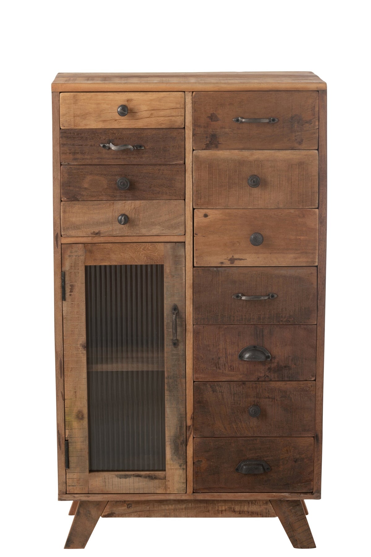 Shelf Retro Recylced Wood/Glass Natural