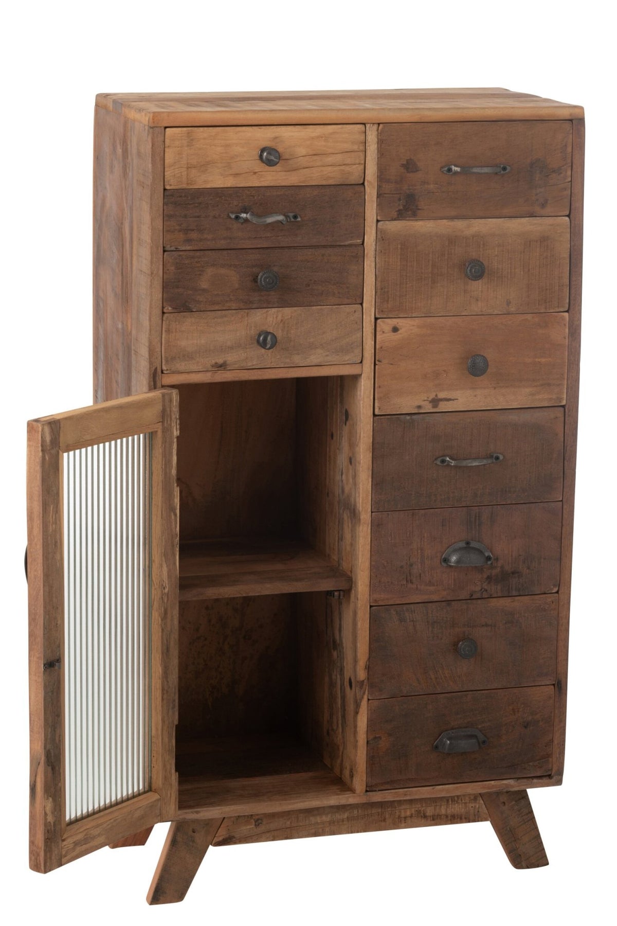 Shelf Retro Recylced Wood/Glass Natural