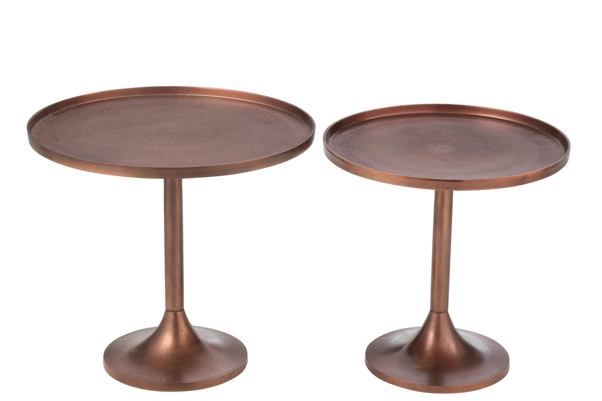 Set Of 2 Tables Aluminium Bronze