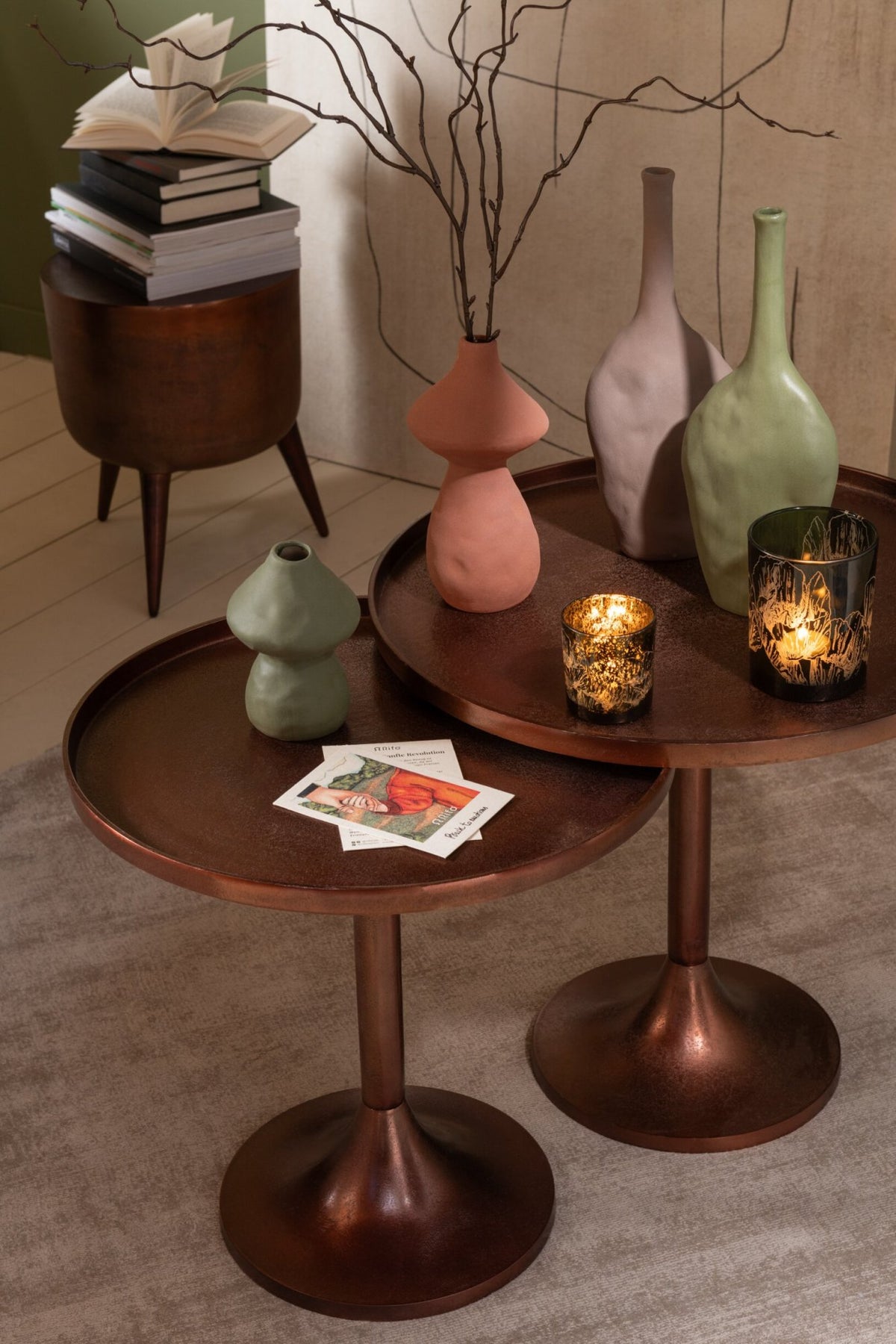 Set Of 2 Tables Aluminium Bronze