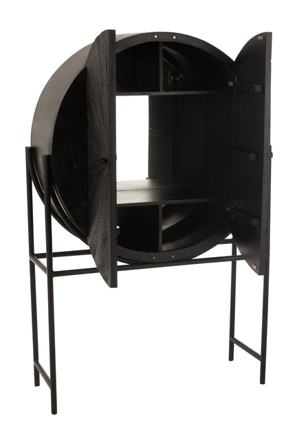 Cabinet Bar Shanil Recycled Wood/Mdf Black