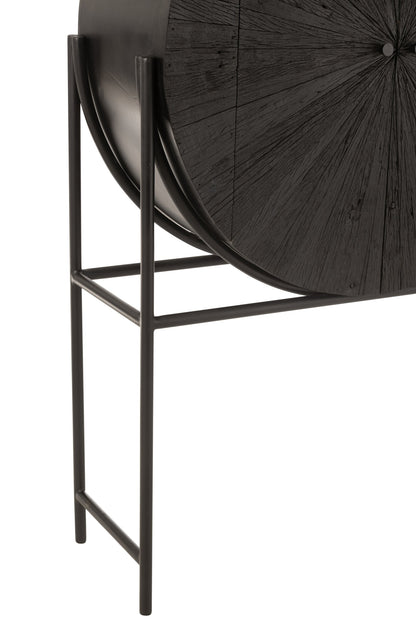 Cabinet Bar Shanil Recycled Wood/Mdf Black