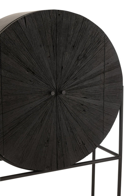 Cabinet Bar Shanil Recycled Wood/Mdf Black