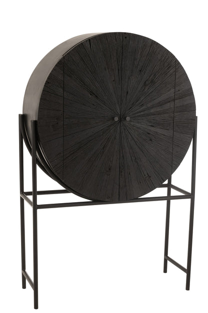 Cabinet Bar Shanil Recycled Wood/Mdf Black