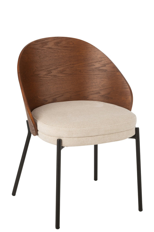 Chair Lone Ply Wood/Metal Brown/Beige