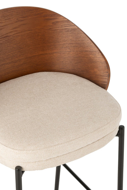 Bar Chair Lone Ply Wood/Metal Brown/Beige