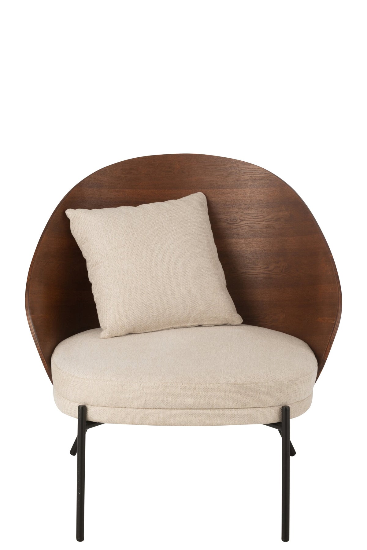 Lounge Chair Lone Ply Wood/Metal Brown/Beige