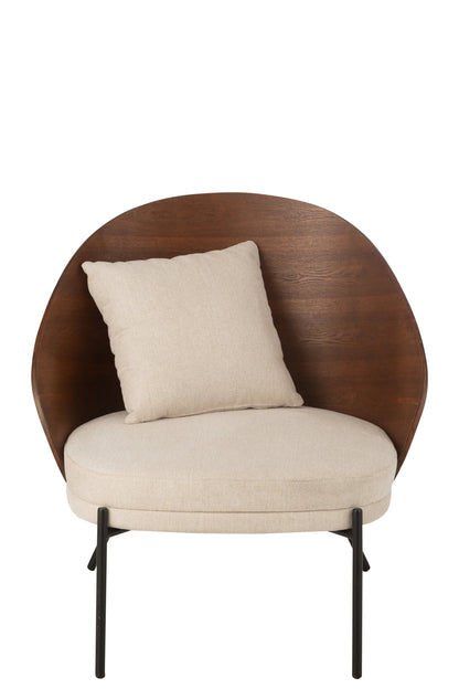 Lounge Chair Lone Ply Wood/Metal Brown/Beige