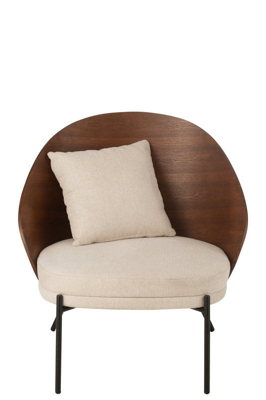 Lounge Chair Lone Ply Wood/Metal Brown/Beige