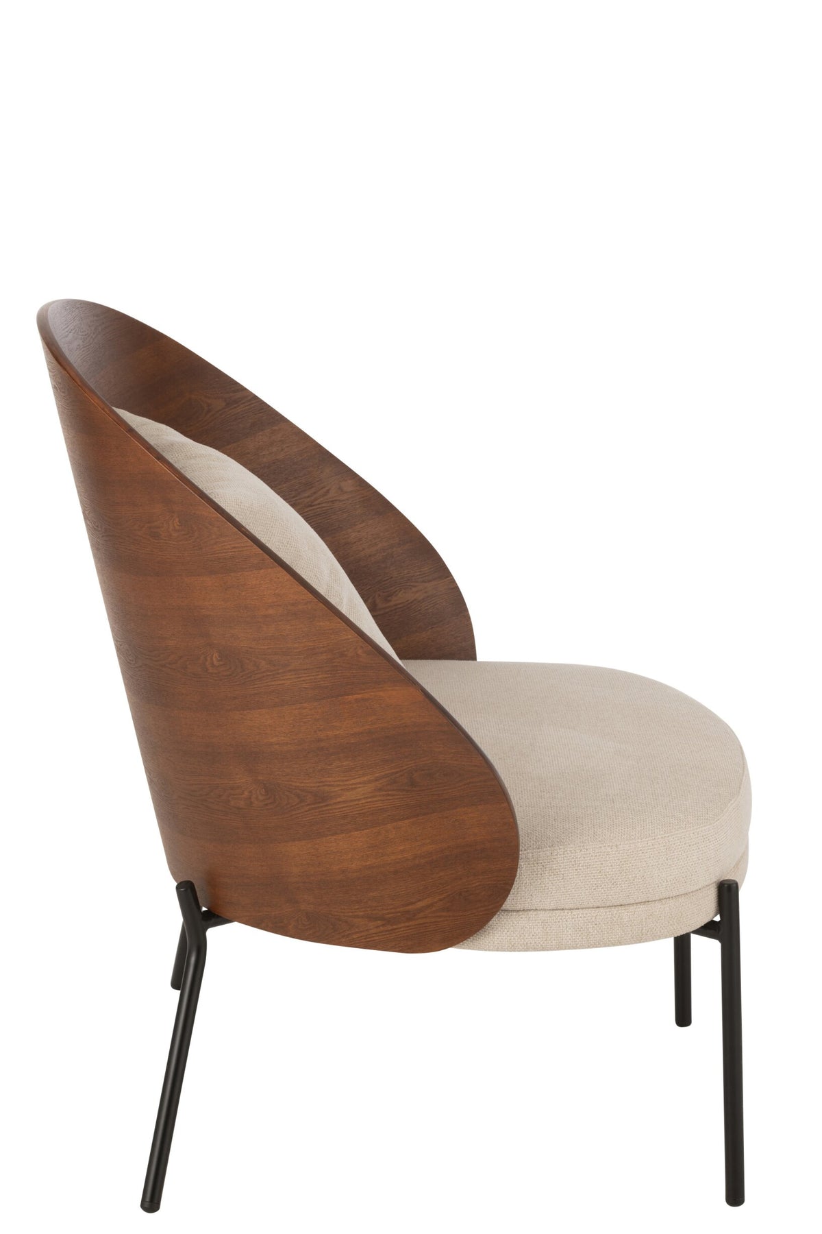 Lounge Chair Lone Ply Wood/Metal Brown/Beige