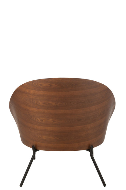 Lounge Chair Lone Ply Wood/Metal Brown/Beige