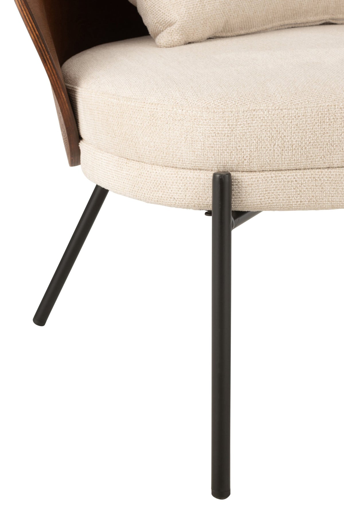 Lounge Chair Lone Ply Wood/Metal Brown/Beige