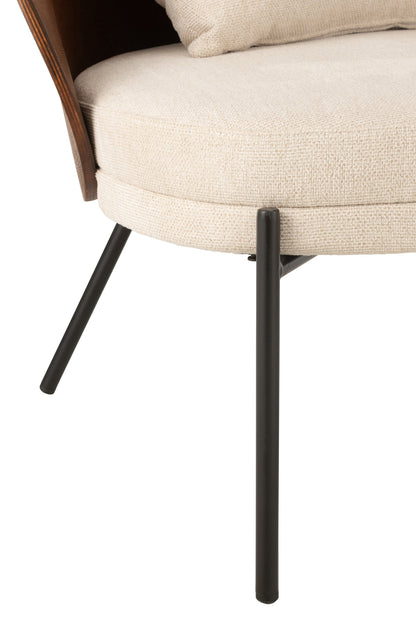 Lounge Chair Lone Ply Wood/Metal Brown/Beige