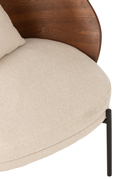 Lounge Chair Lone Ply Wood/Metal Brown/Beige