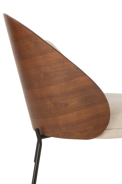 Lounge Chair Lone Ply Wood/Metal Brown/Beige