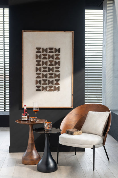 Lounge Chair Lone Ply Wood/Metal Brown/Beige