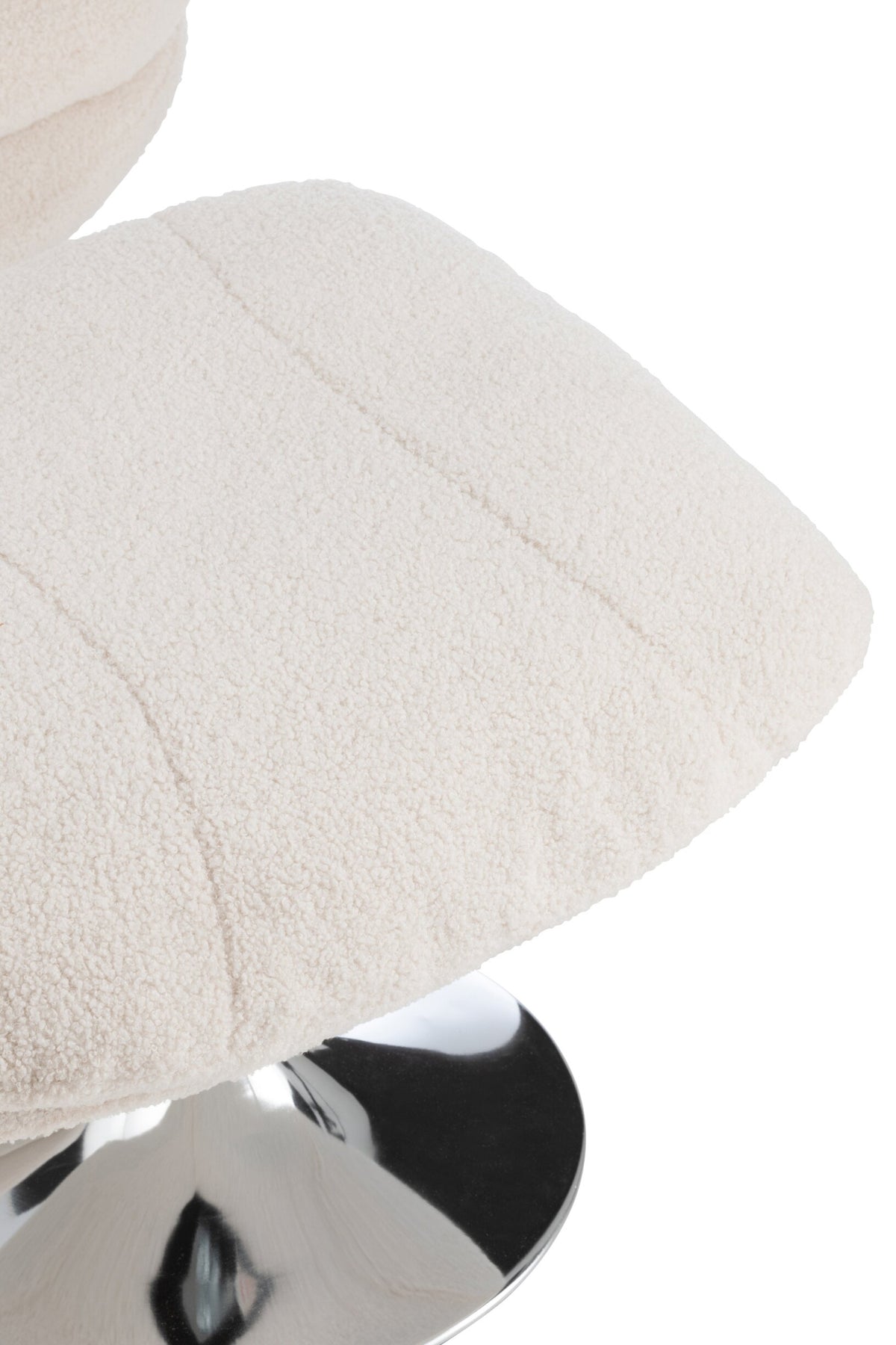 Relax Chair + Footstool Lay Metal/Plywood Cream/Silver