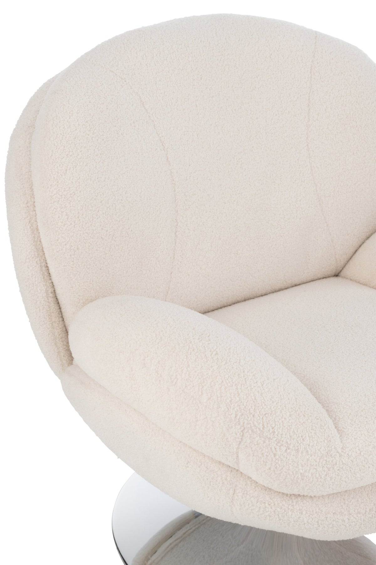 Relax Chair + Footstool Lay Metal/Plywood Cream/Silver