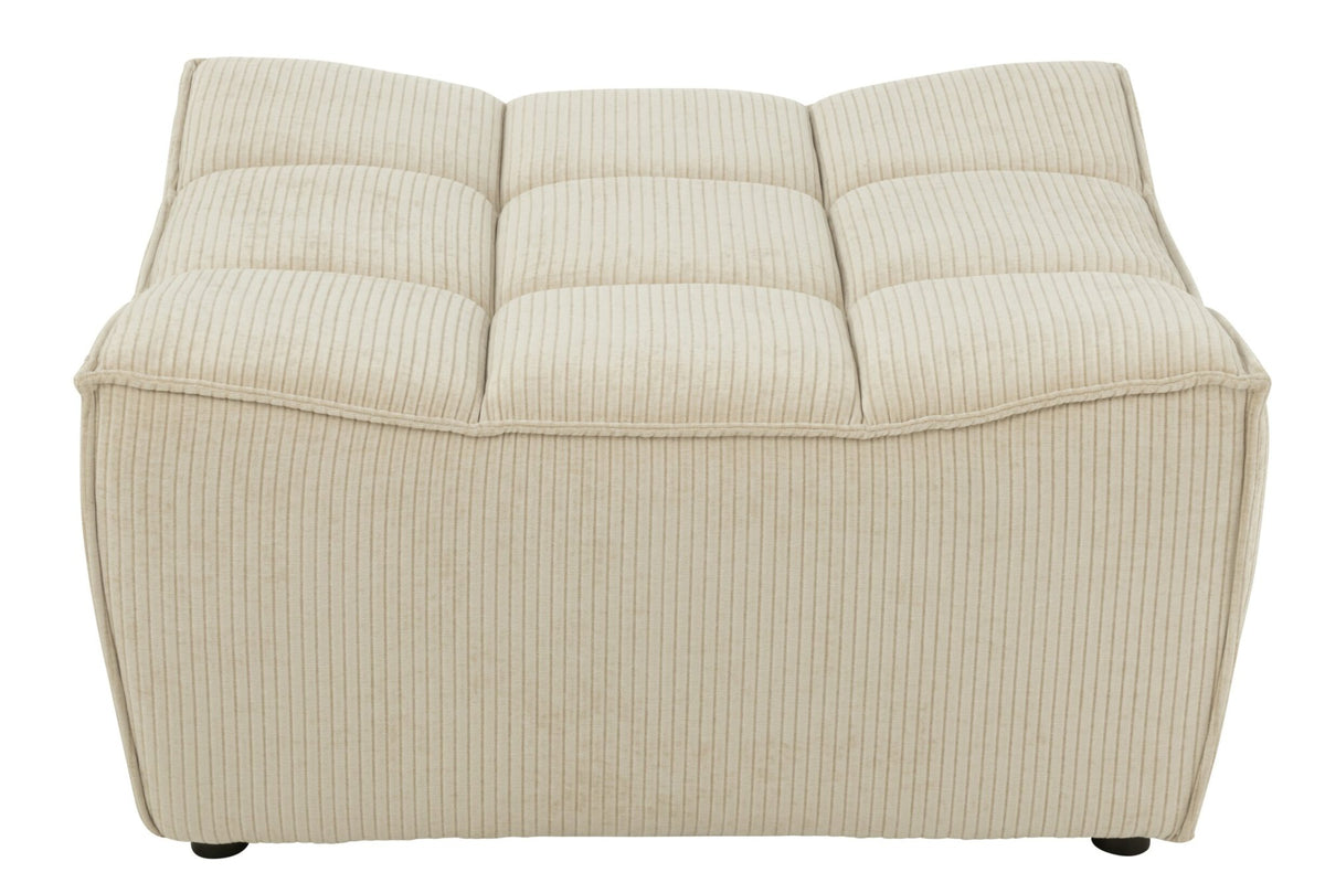 Ottoman Grid Poplar Wood/Foam Beige