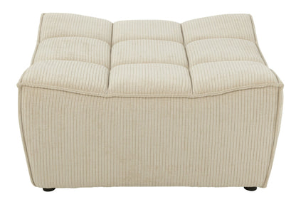 Ottoman Grid Poplar Wood/Foam Beige