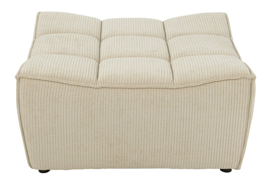 Ottoman Grid Poplar Wood/Foam Beige