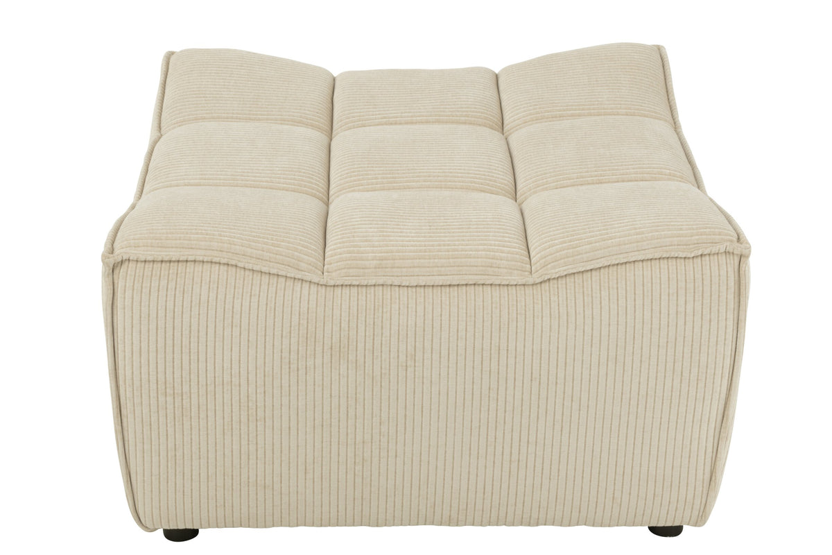 Ottoman Grid Poplar Wood/Foam Beige