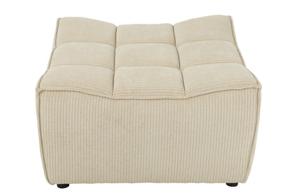Ottoman Grid Poplar Wood/Foam Beige