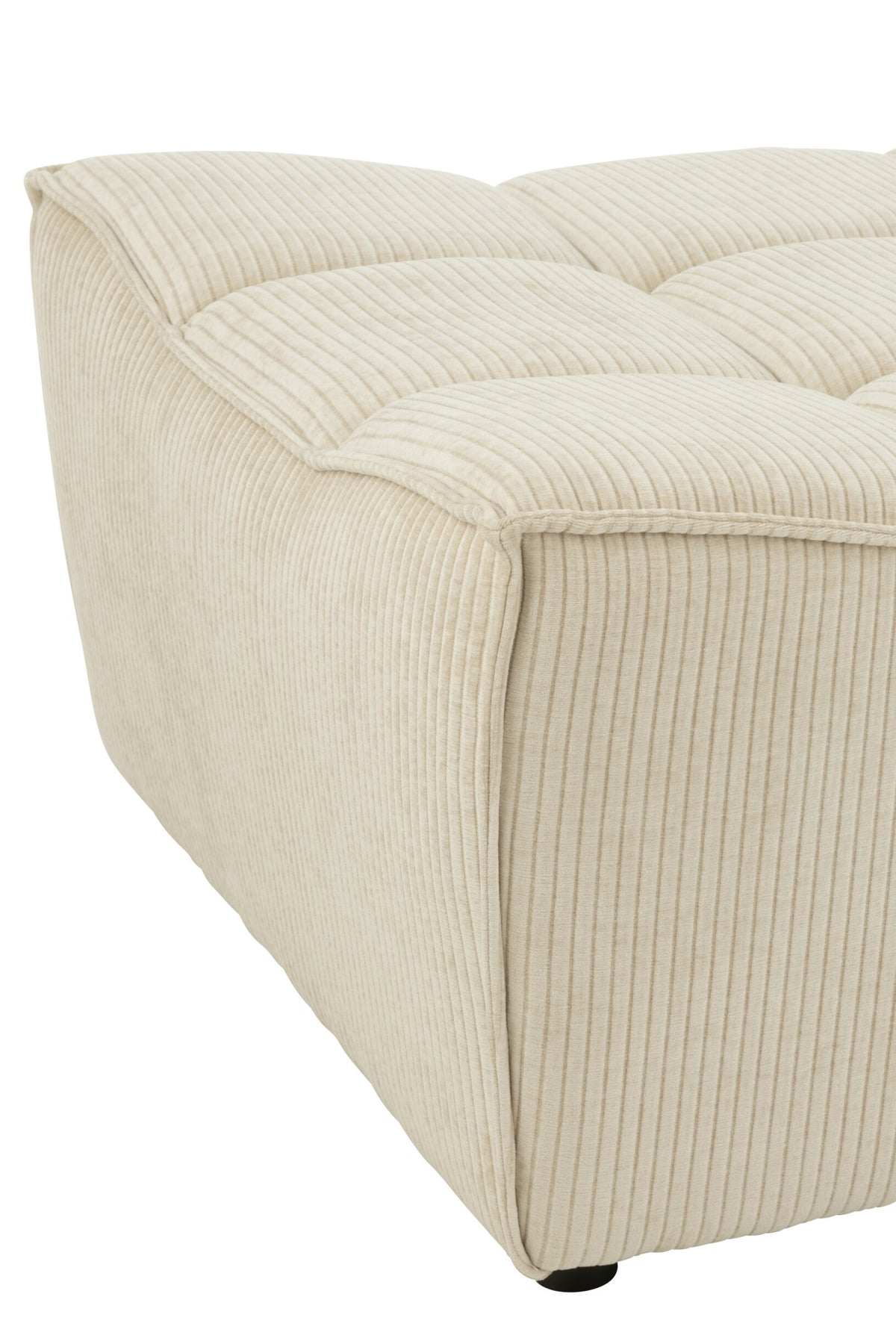 Ottoman Grid Poplar Wood/Foam Beige